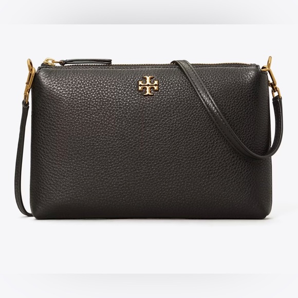 Tory Burch Handbags - Tory Burch Mercer Pebbled Zip Crossbody Black